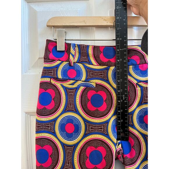 Essentials Anthropologie Multicolored Geometric Print Slim Trouser Pant Size 2 - Picture 11 of 14